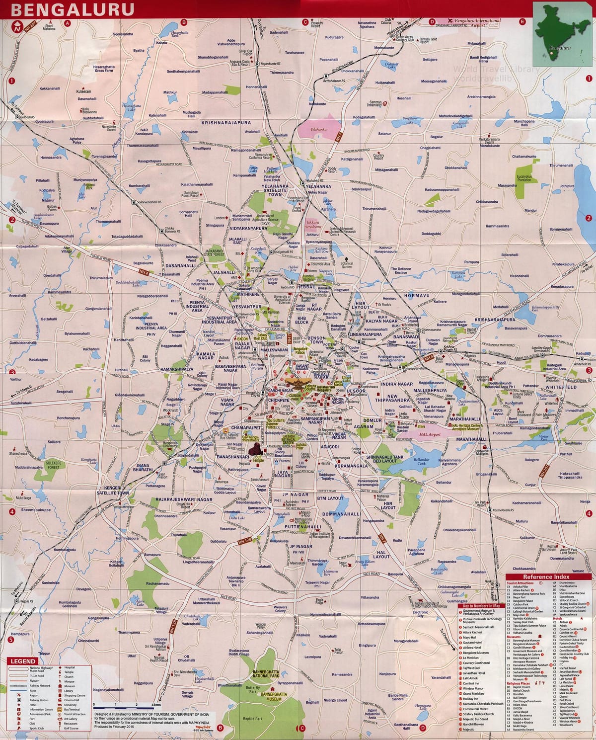 Bangalore atracções turísticas mapa