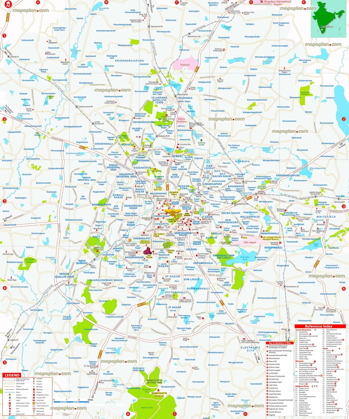 localização do mapa de Bangalore