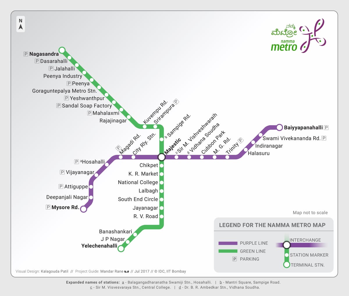 metro mapa de Bangalore