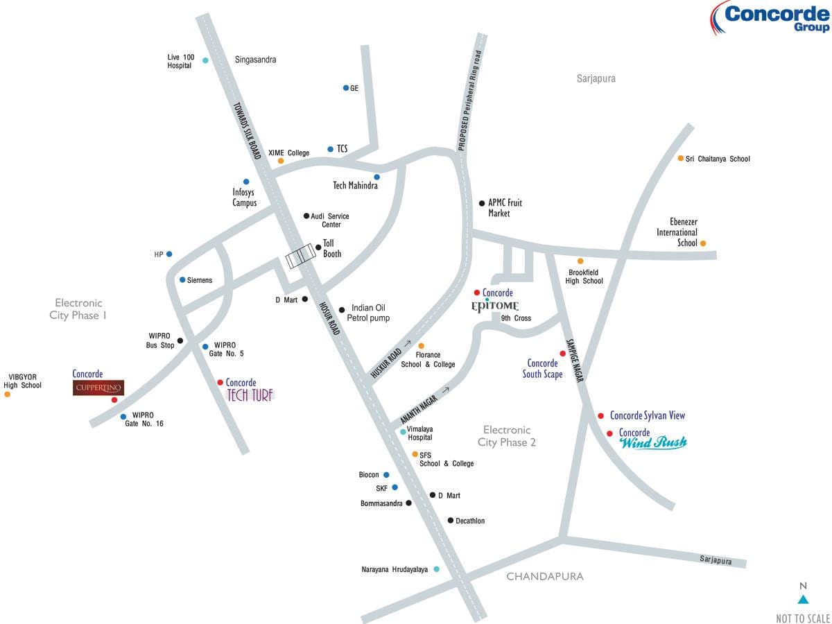 mapa de eletrônicos da cidade Bangalore