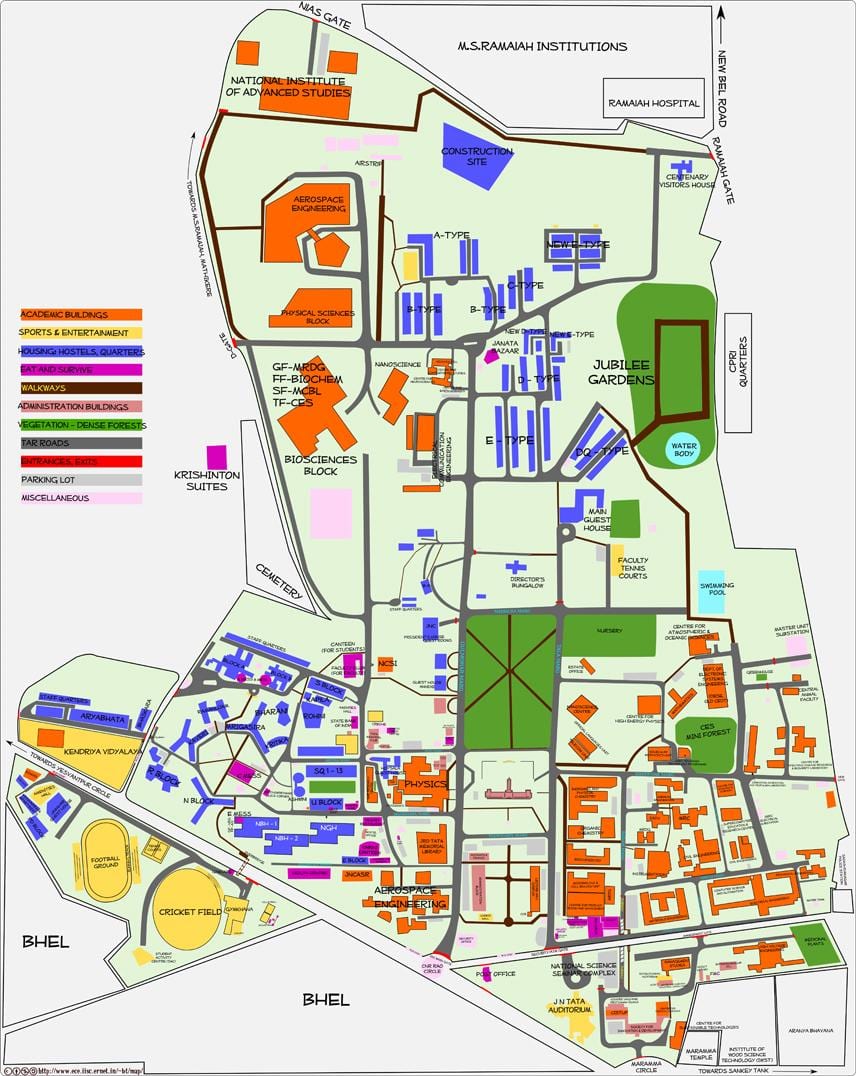 mapa de IITS Bangalore
