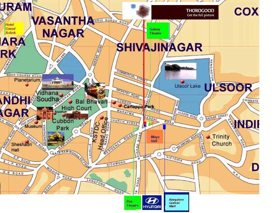 Ulsoor mapa de Bangalore